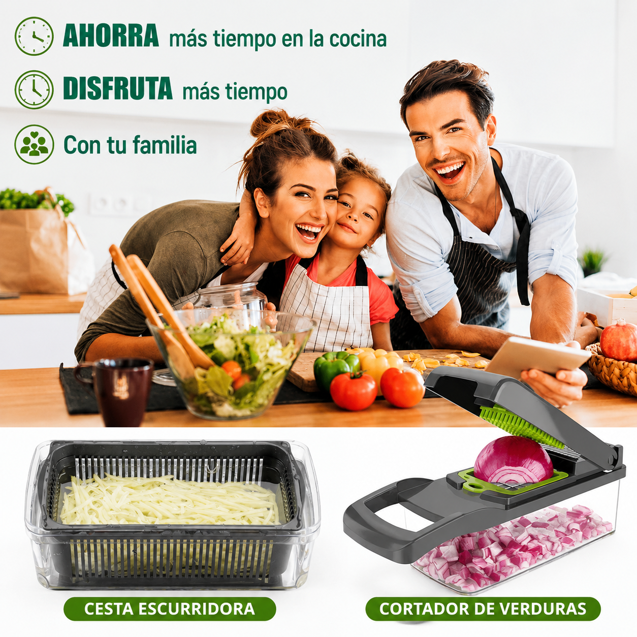 Cortador multifunción de Verduras 16 en 1 Mandolina de Cocina Profesional