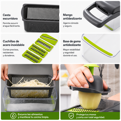 Cortador multifunción de Verduras 16 en 1 Mandolina de Cocina Profesional