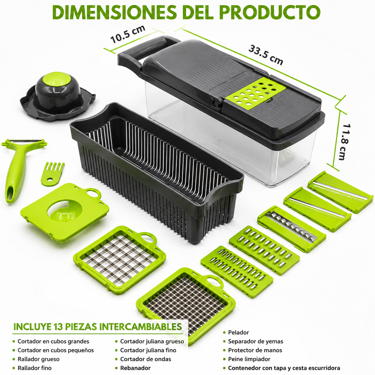 Cortador multifunción de Verduras 16 en 1 Mandolina de Cocina Profesional