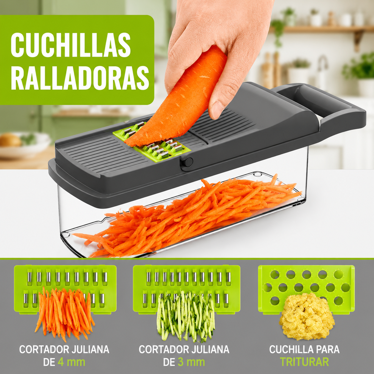 Cortador multifunción de Verduras 16 en 1 Mandolina de Cocina Profesional
