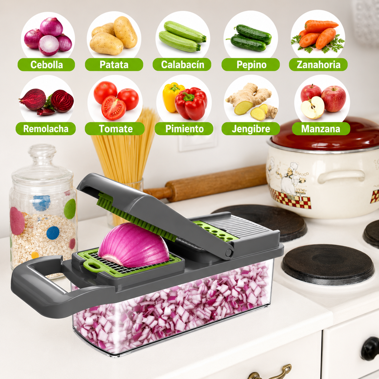 Cortador multifunción de Verduras 16 en 1 Mandolina de Cocina Profesional